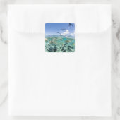 Lagoon Safari mit Stingrochen Quadratischer Aufkleber (Tasche)