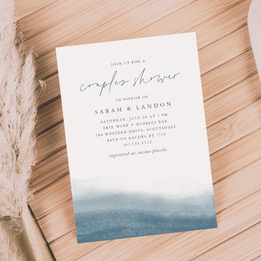 Lagoon Tides Coastal Watercolor Paare Dusche Einladung