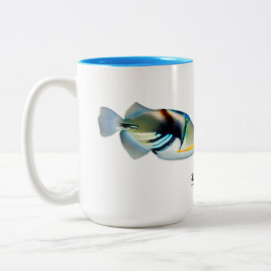Lagoon Triggerfish Tasse, Rhinecanthus aculeatus Zweifarbige Tasse