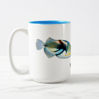 Lagoon Triggerfish Tasse, Rhinecanthus aculeatus Zweifarbige Tasse