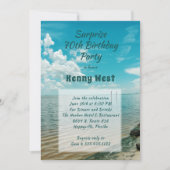Lagoon Water n Sky Man's Birthday Party Template Einladung (Vorderseite)