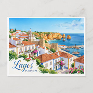 Lagos Altstadt und Küste Portugal Postkarte