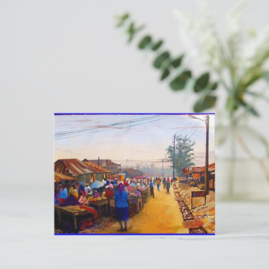 LAGOS MARKETPLATZ VON MOJISOLA A GBADAMOSI OKUBULE POSTKARTE (Stehend Vorderseite)