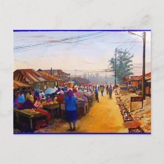 LAGOS MARKETPLATZ VON MOJISOLA A GBADAMOSI OKUBULE POSTKARTE (Vorderseite)