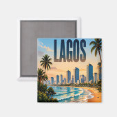 🌴 Lagos moderner Küstenstadt-Stil 🌴 Magnet (Vorderseite/Rückseite)