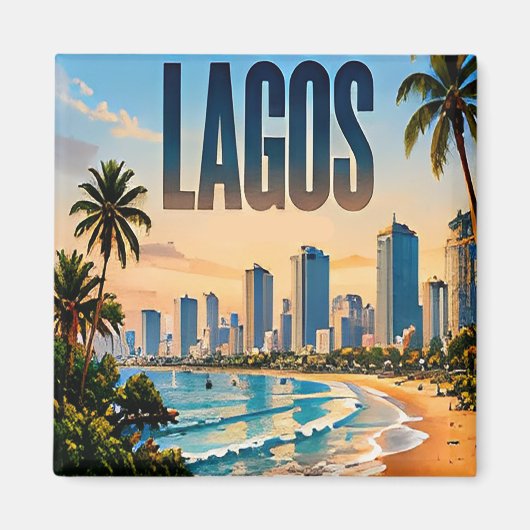 🌴 Lagos moderner Küstenstadt-Stil 🌴 Magnet (Vorne)