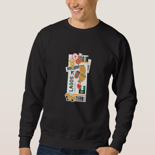 Lagos Nigeria Boarding Airplane Plane Ticket Sweatshirt (Vorderseite)