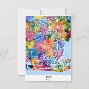 Lagos Nigeria City Map Dankeskarte