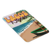 Lagos, Nigeria, ein altes Reiseplakat Magnet (Rechte Seite)