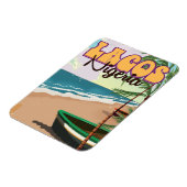 Lagos, Nigeria, ein altes Reiseplakat Magnet (Linke Seite)