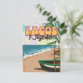 Lagos, Nigeria, ein altes Reiseplakat Postkarte (Stehend Vorderseite)
