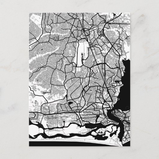 Lagos Nigeria Map Postkarte (Vorderseite)