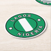 Lagos Nigeria Runder Pappuntersetzer (Angewinkelt)