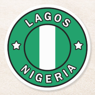 Lagos Nigeria Runder Pappuntersetzer