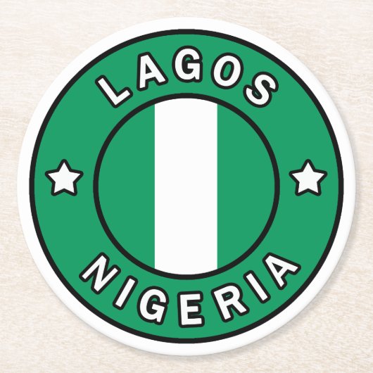 Lagos Nigeria Runder Pappuntersetzer (Vorderseite)