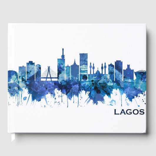 Lagos Nigeria Skyline Blue Gästebuch (Vorderseite)
