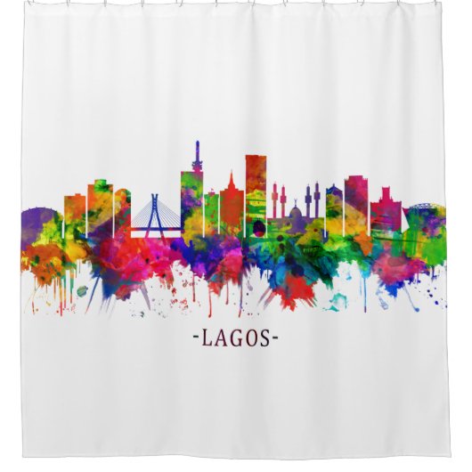 Lagos Nigeria Skyline Duschvorhang (Vorderseite)