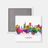 Lagos Nigeria Skyline Magnet (Vorderseite/Rückseite)
