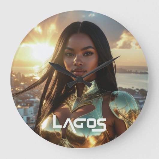 LAGOS - NIGERIA - SUPERHELD GROßE WANDUHR (Vorderseite)