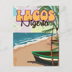Lagos, Nigeria Vintage-Reiseplakat Postkarte