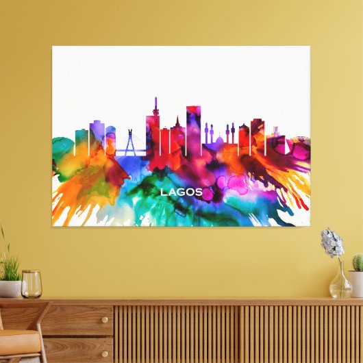 Lagos Skyline Leinwanddruck (Insitu (Wohnzimmer))