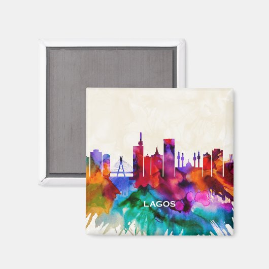 Lagos Skyline Magnet (Vorderseite/Rückseite)