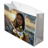 LAGOS - SUPERHERO GROßE GESCHENKTÜTE (Rückseite Schrägansicht)