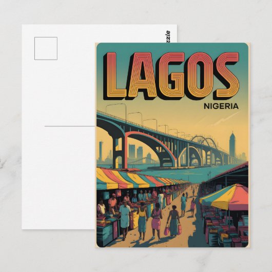 Lagos Vintag Postkarte (Vorne/Hinten)