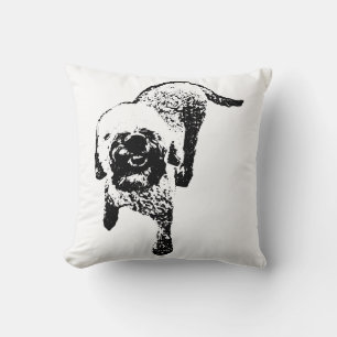 Lagotto-Hundekissen – Minimaler Tintenlinien-Stil Kissen