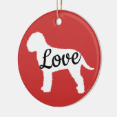 Lagotto Liebe White & Black Keramik Ornament (Links)