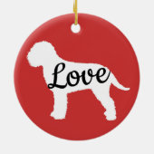 Lagotto Liebe White & Black Keramik Ornament (Hinten)