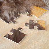 Lagotto Romagnolo auf einer Holzbank Puzzle (Seite)