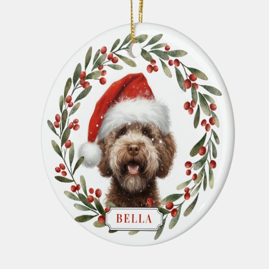 Lagotto Romagnolo Dog Ceramic Circle Ornament (Links)