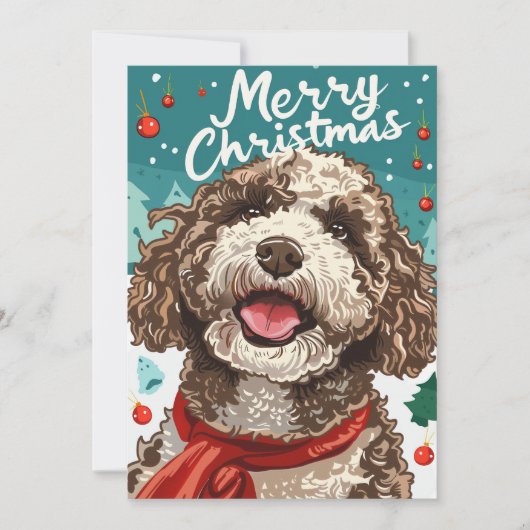 Lagotto Romagnolo Frohe Weihnachten (Vorderseite)