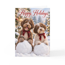Lagotto Romagnolo Happy Holidays Card
