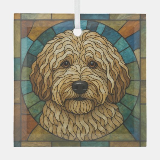 Lagotto Romagnolo Hund "Festglas" Ornament Aus Glas (Vorderseite)