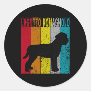 Lagotto Romagnolo Hund Vintage Retro Stil Männer F Runder Aufkleber