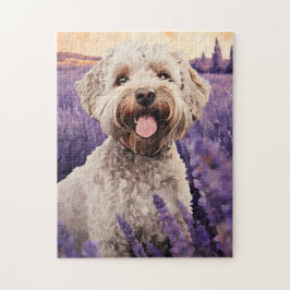 Lagotto Romagnolo in Lavender field Puzzle