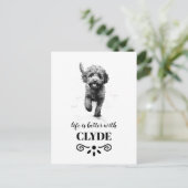 Lagotto Romagnolo Life ist besser Custom Dog Name Postkarte (Stehend Vorderseite)