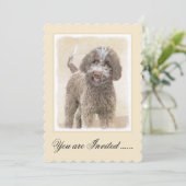 Lagotto Romagnolo Malerei - Niedliche Original Dog Einladung (Stehend Vorderseite)