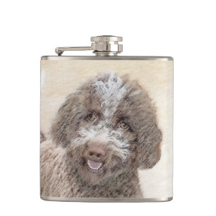 Lagotto Romagnolo Malerei - Niedliche Original Dog Flachmann