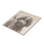 Lagotto Romagnolo Malerei - Niedliche Original Dog Fliese (Seite)