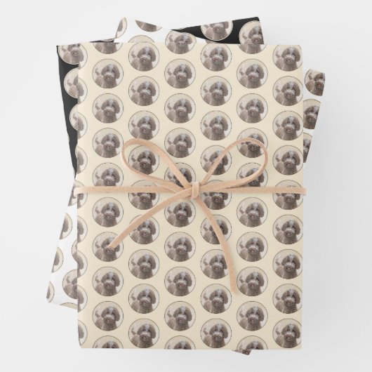 Lagotto Romagnolo Malerei - Niedliche Original Dog Geschenkpapier Set (Beispiel)