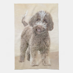 Lagotto Romagnolo Malerei - Niedliche Original Dog Geschirrtuch