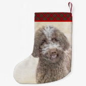Lagotto Romagnolo Malerei - Niedliche Original Dog Kleiner Weihnachtsstrumpf (Rückseite)