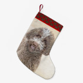 Lagotto Romagnolo Malerei - Niedliche Original Dog Kleiner Weihnachtsstrumpf (Vorderansicht (hängend))