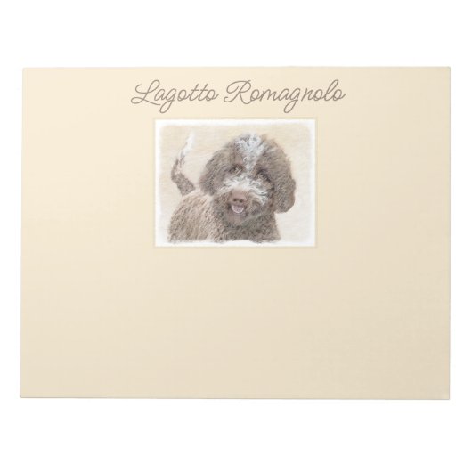Lagotto Romagnolo Malerei - Niedliche Original Dog Notizblock (Vorderseite)