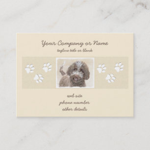 Lagotto Romagnolo Malerei - Niedliche Original Dog Visitenkarte