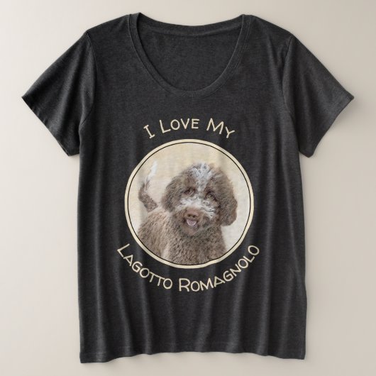 Lagotto Romagnolo Malerei - Niedliches Original Hu Große Größe T-Shirt (Design vorne)