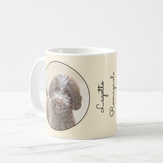 Lagotto Romagnolo Malerei - Niedliches Original Hu Kaffeetasse (Vorderseite Links)